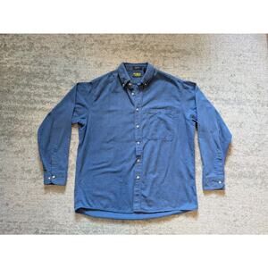 Vintage OshKosh B'gosh Blue Plaid Button-Down Flannel Shirt - XL 90s Made In USA